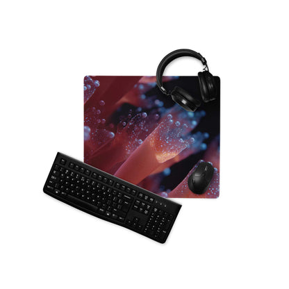 Neon Nebula large non-slip stitched red blue cosmic gaming mouse pad