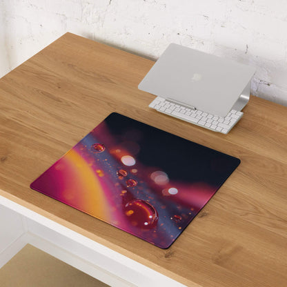 Vivid neon gradient gaming mousepad with cosmic magenta orange blue hues
