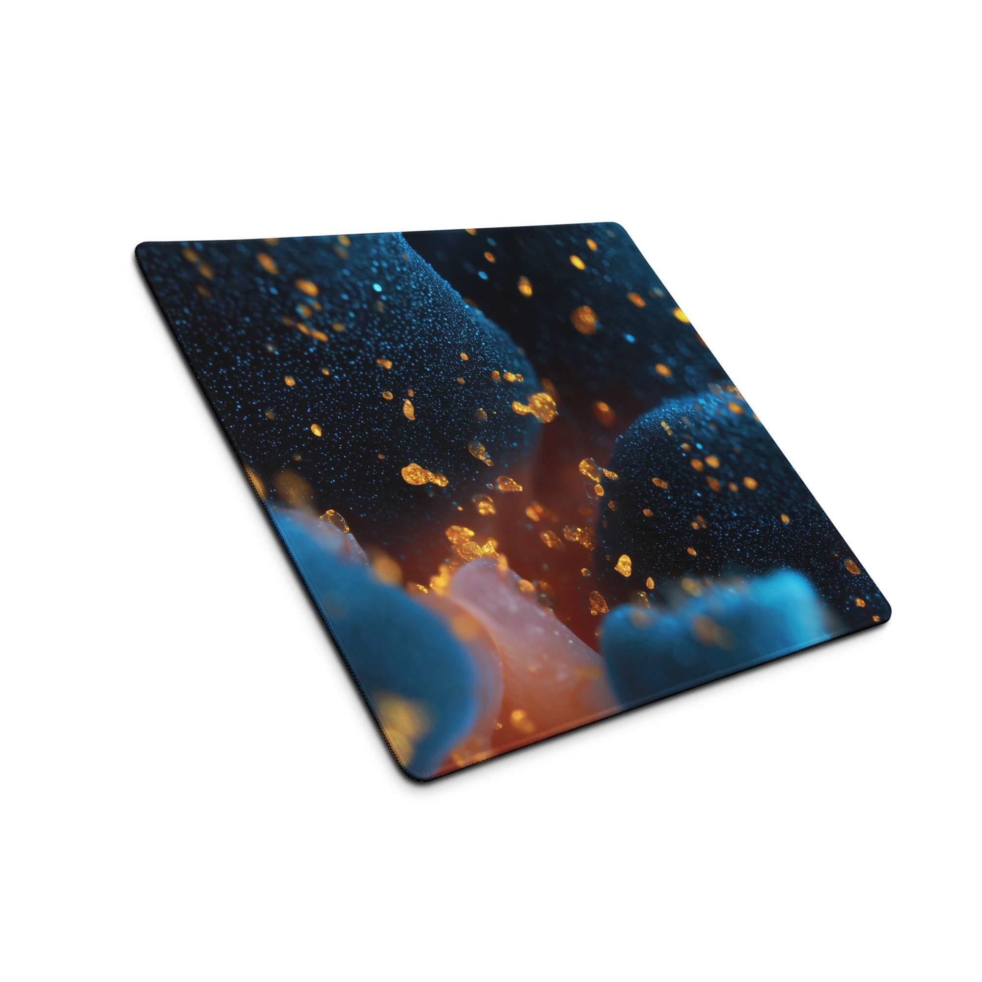 Sleek large Ocean Blue Nebula Night Sky gaming mouse pad with cosmic design
