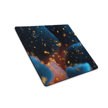 Sleek large Ocean Blue Nebula Night Sky gaming mouse pad with cosmic design