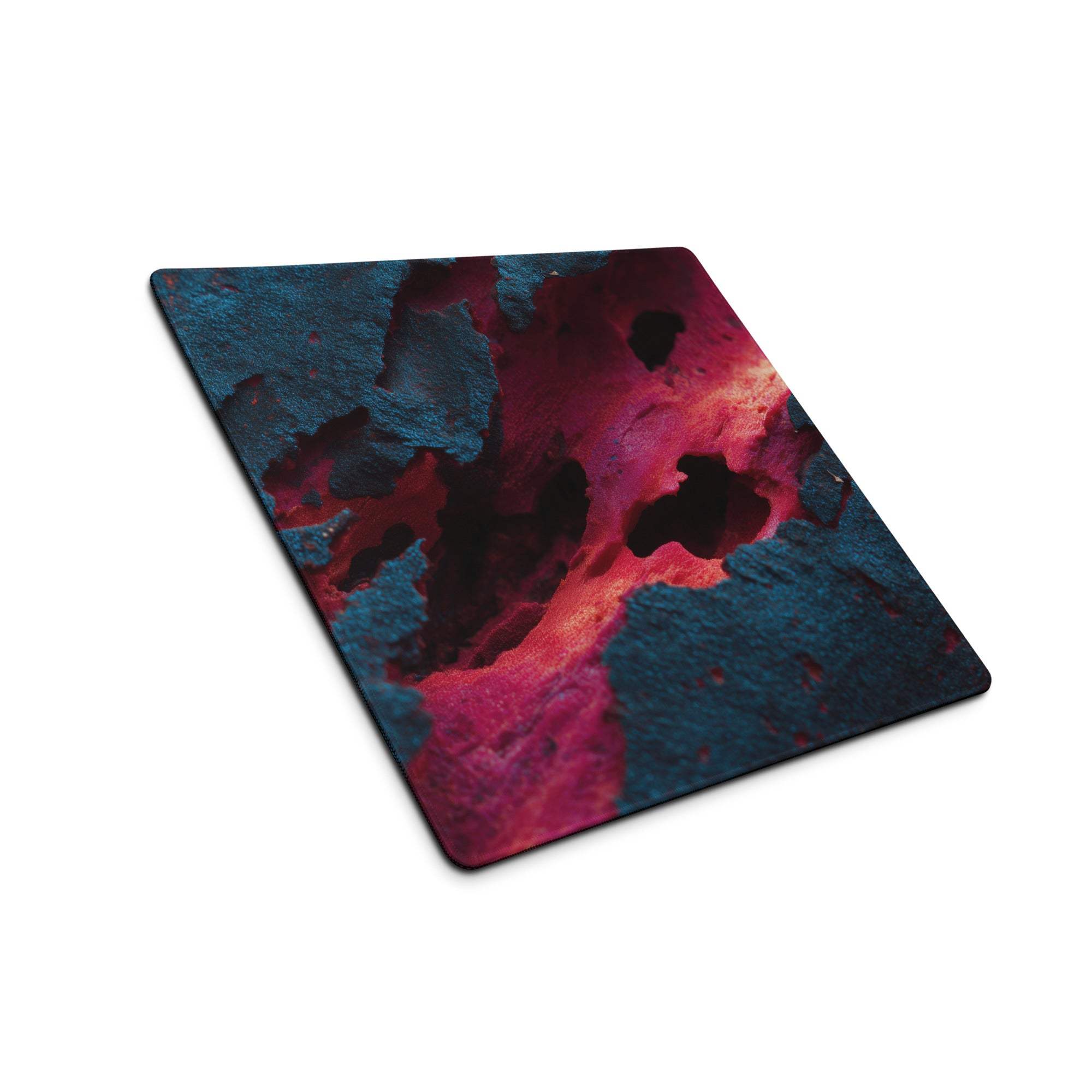 Vibrant lava neon blue pink large gaming mouse pad with abstract swirls