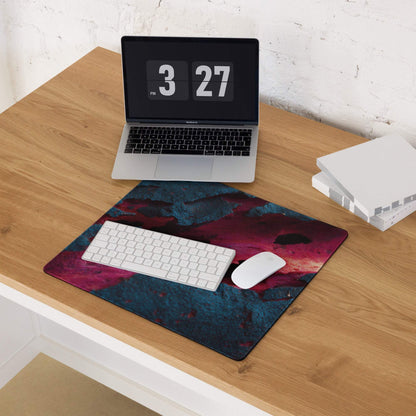 Vibrant lava neon blue pink large gaming mouse pad with non-slip base