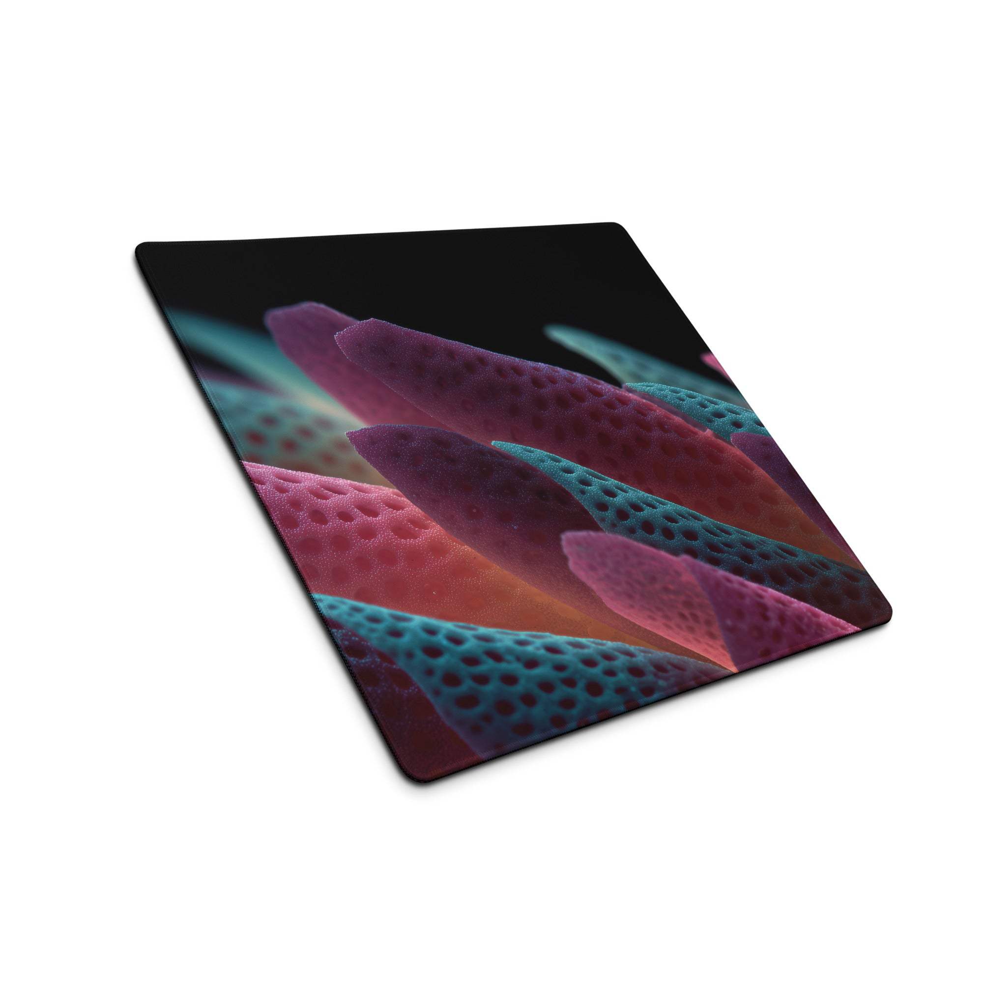 Abstract neon leaves macro art vibrant colorful gaming mousepad