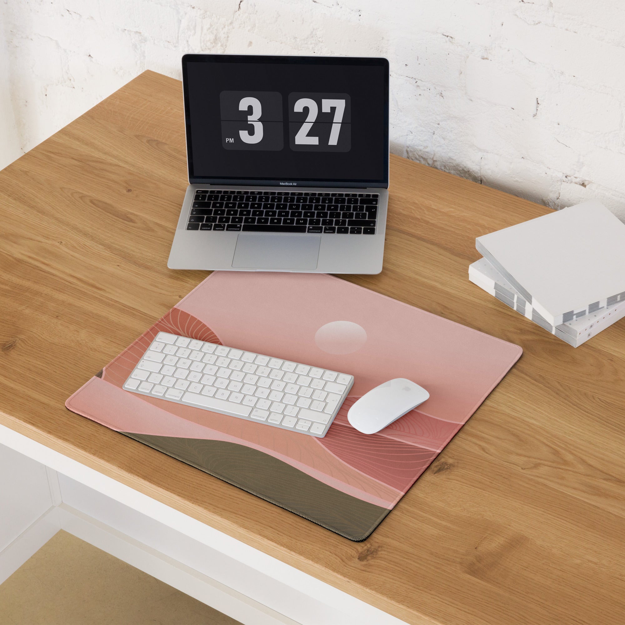 Boho Pink Gradient Mouse Pad - Mouse Pad Pink Gradient Home Office Boho Soft Moody Boho Chic Large Desk Mat Non Slip