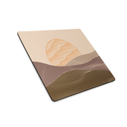 Boho Abstract Landscape Mouse Pad Beige Taupe For Home Office Modern Desk Mat Extended 36x18 Non Slip