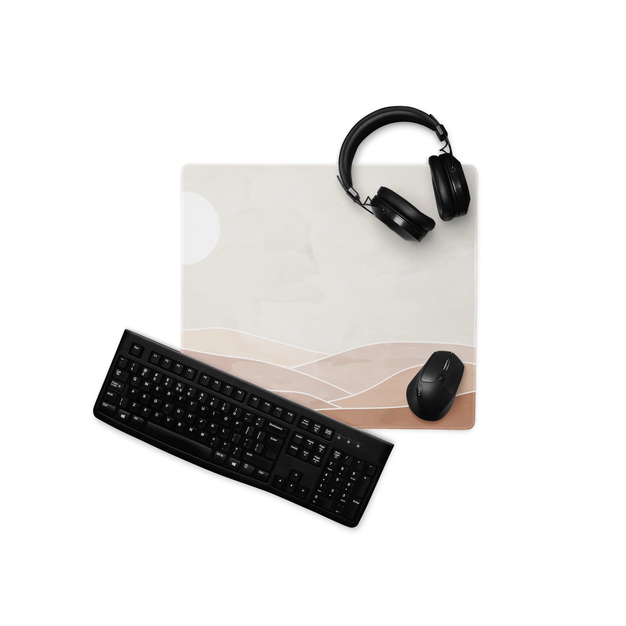 Beige Boho Abstract Wavy Mouse Pad - Mouse Pad Beige Boho Abstract Wavy Calm Mood Minimalist Non Slip
