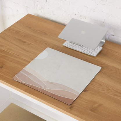 Beige Boho Abstract Wavy Mouse Pad - Mouse Pad Beige Boho Abstract Wavy Calm Mood Minimalist Non Slip