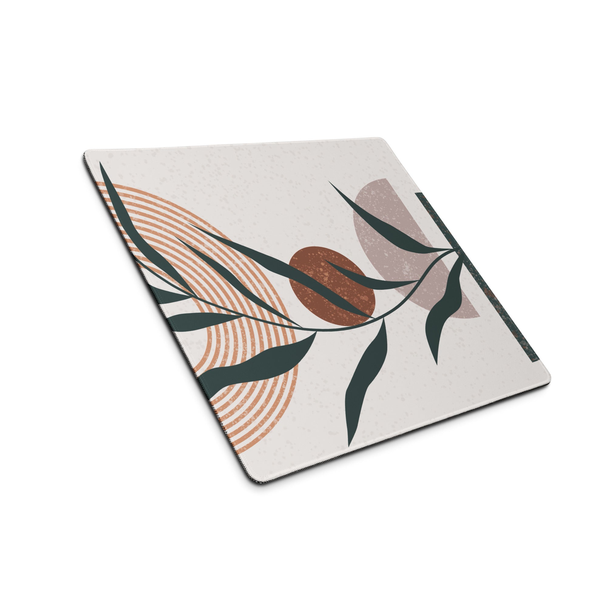 Boho Floral Coral Teal Desk Pad - Mouse Pad Coral Teal Beige Desk Boho Calm Mood Eclectic Decor Large 36 Inch Print