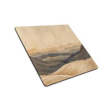 Desert Dunes Beige Tan Landscape Mouse Pad For Desk Boho Minimalist Home Office Decor Art