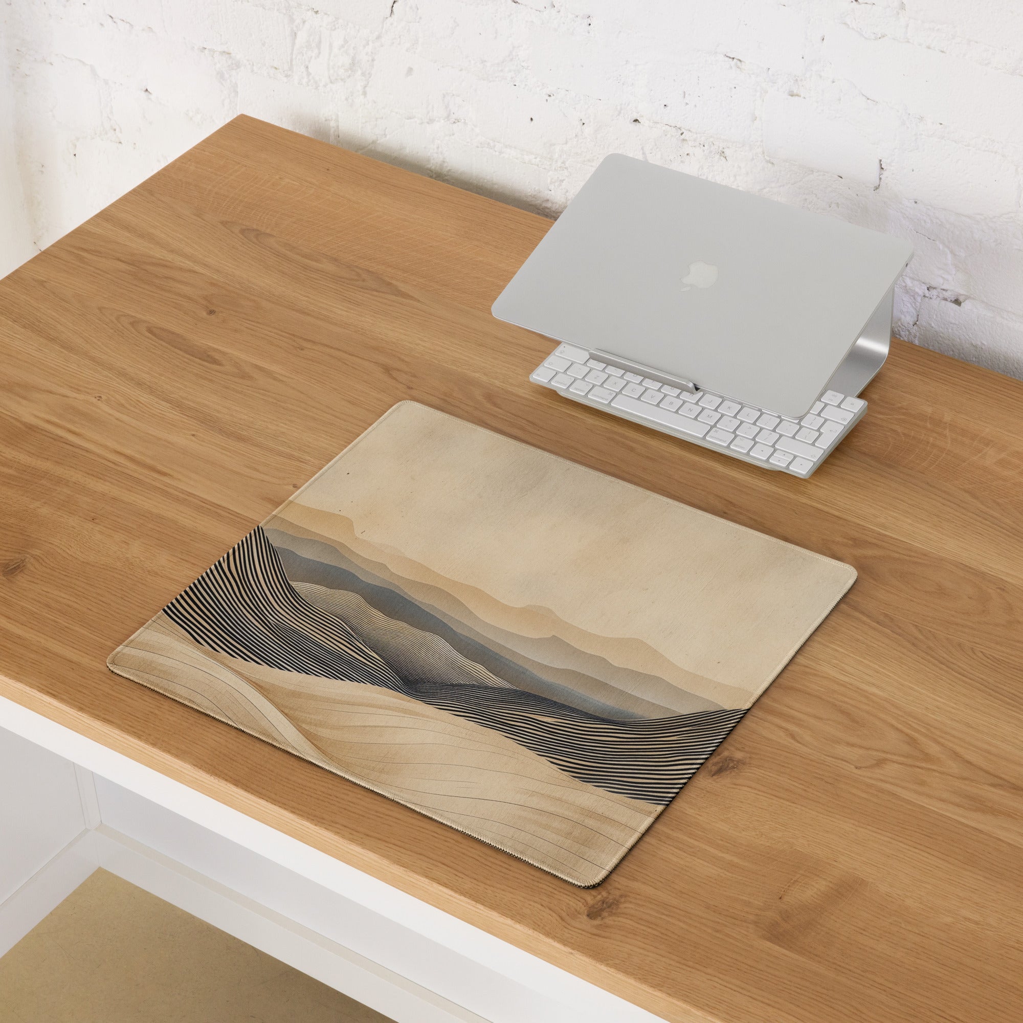Desert Dunes Beige Tan Landscape Mouse Pad For Desk Boho Minimalist Home Office Decor Art