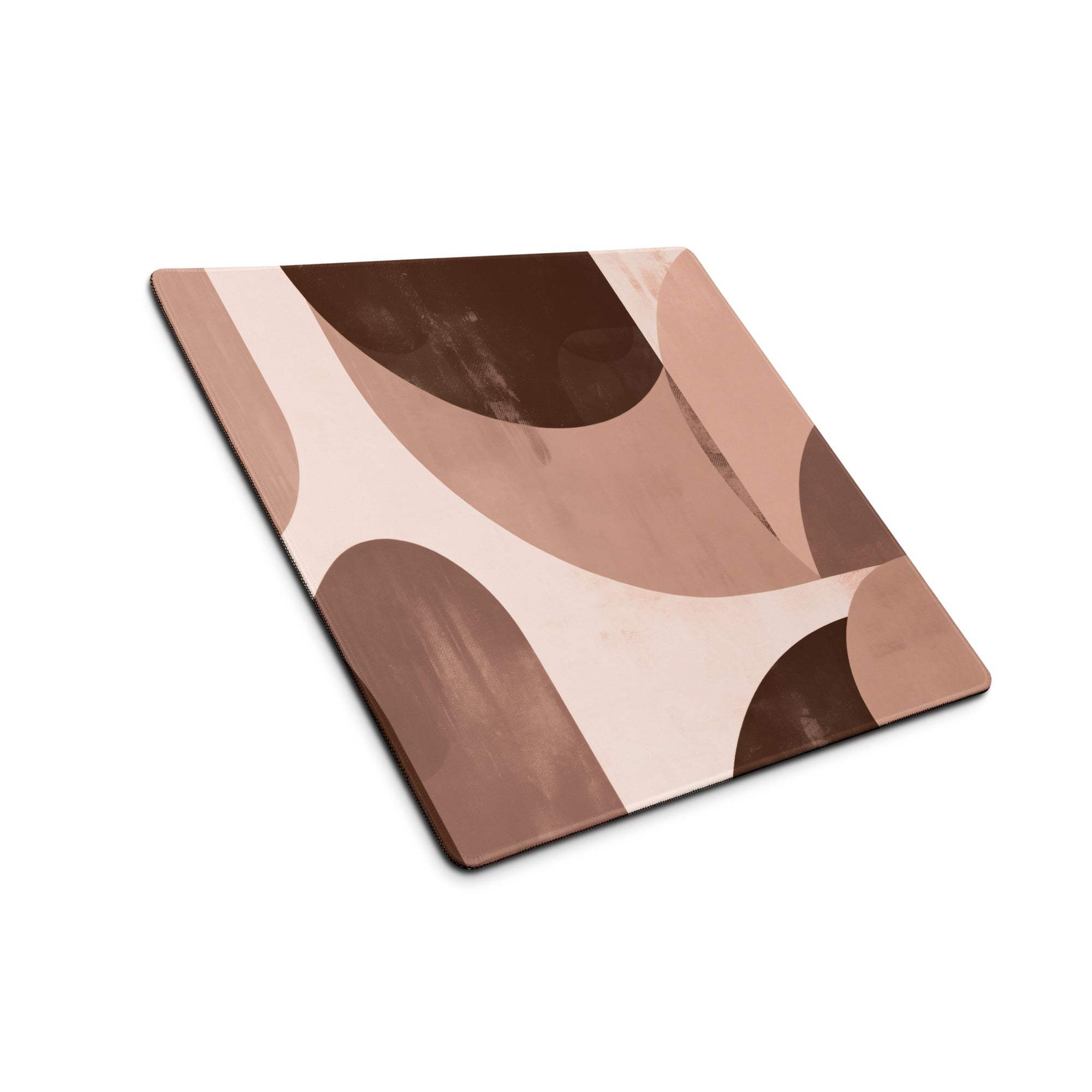 Boho Geometric Mouse Pad Taupe Brown Desk Mat for Modern Home Office Decor and Gaming Setup