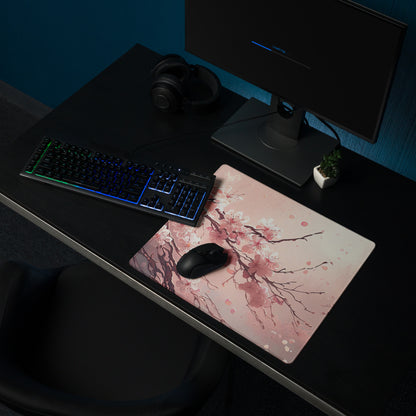 Cherry Blossom Pink Mouse Pad Large Non Slip Desk Mat For Gaming Setup Modern Art Style Calm Cozy Home Office Decor