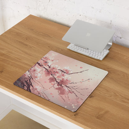 Cherry Blossom Pink Mouse Pad Large Non Slip Desk Mat For Gaming Setup Modern Art Style Calm Cozy Home Office Decor