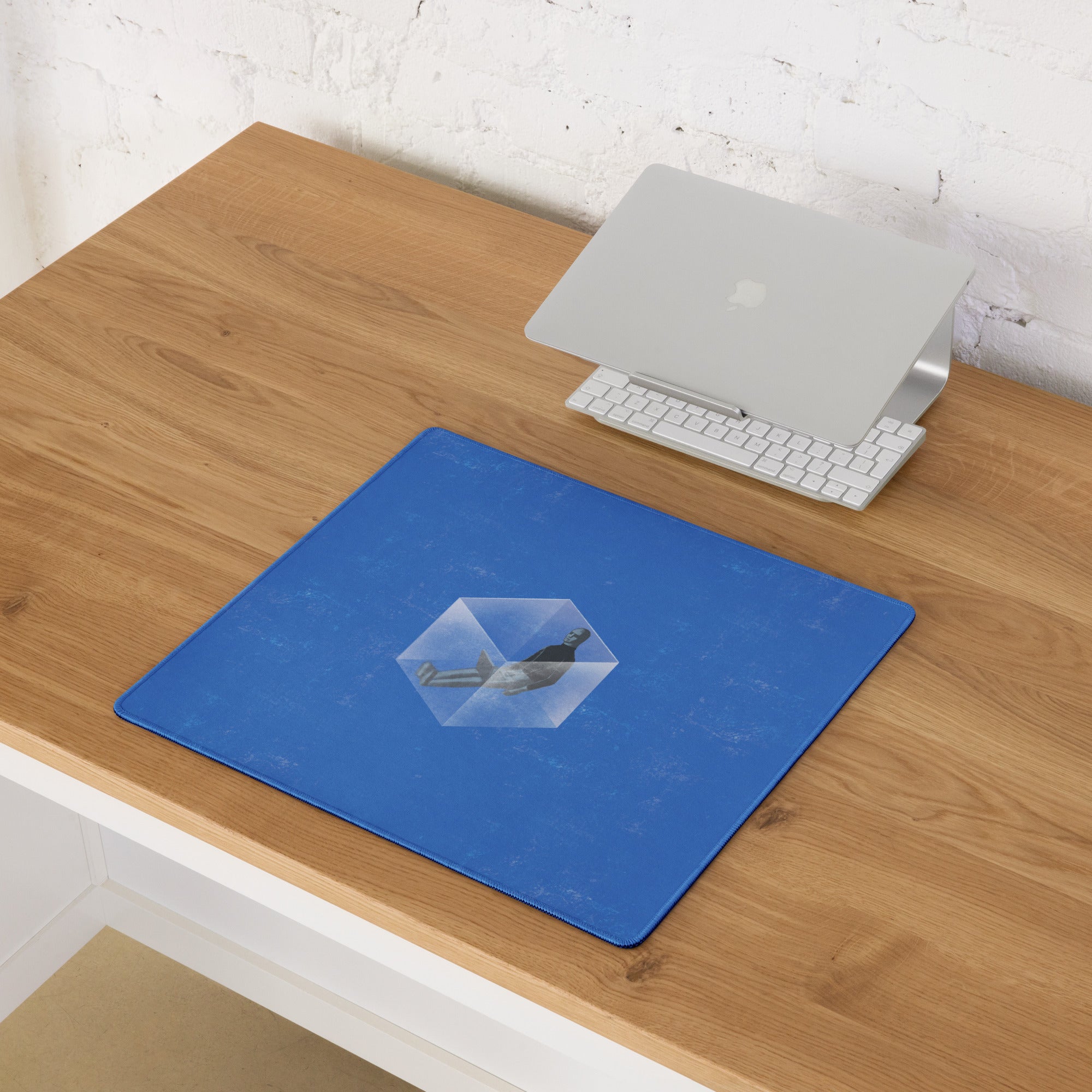 Blue Contemporary Mouse Pad For Home Office And Gaming Desk Modern Abstract Art Polyester Surface