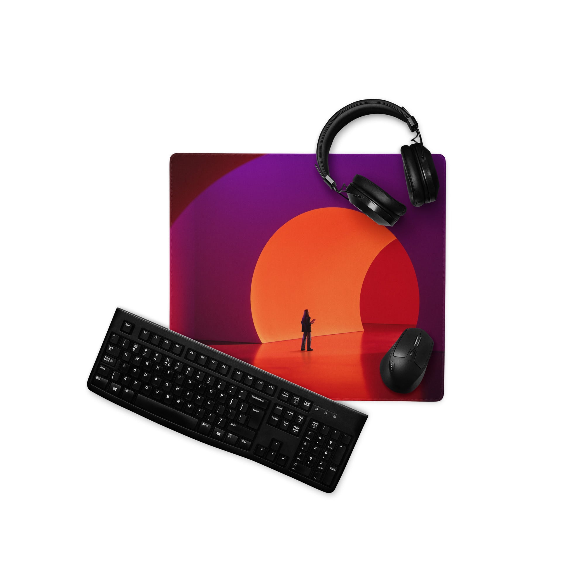 Purple Orange Abstract Contemporary Mouse Pad For Modern Home Office Desk Decor Aesthetic