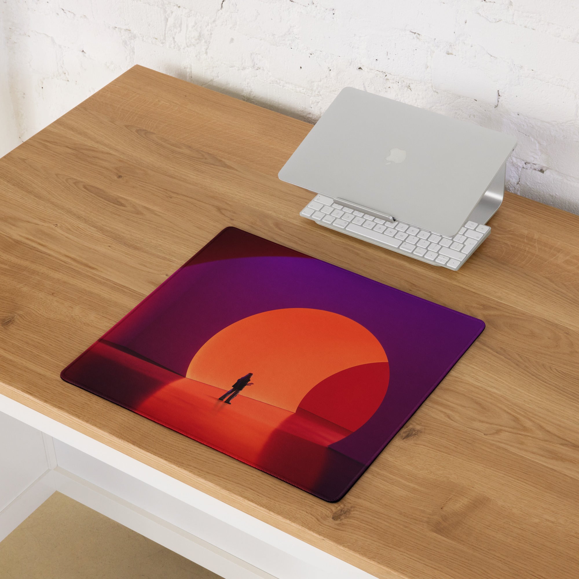 Purple Orange Abstract Contemporary Mouse Pad For Modern Home Office Desk Decor Aesthetic