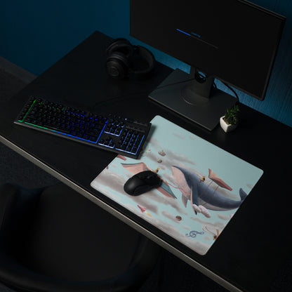 Blue Sky Fantasy Flying Books Mouse Pad For Gaming Desk Contemporary Modern Art Style