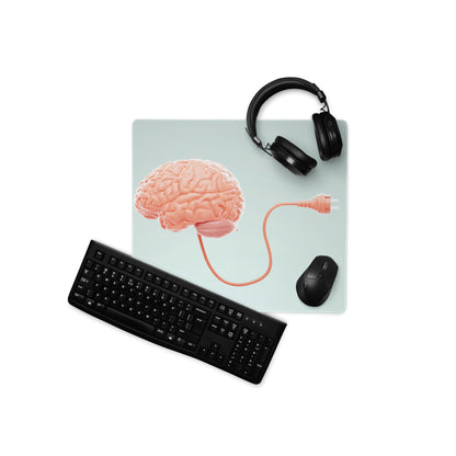 Pink Brain Mouse Pad Pastel Blue For Gaming Desk Setup Contemporary Modern Style