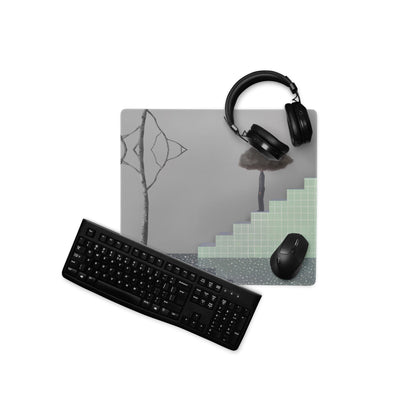 Gray Green Contemporary Mouse Pad - Mouse Pad Gray Green Home Office Moody Minimalist Office Decor Gaming Desk Mat