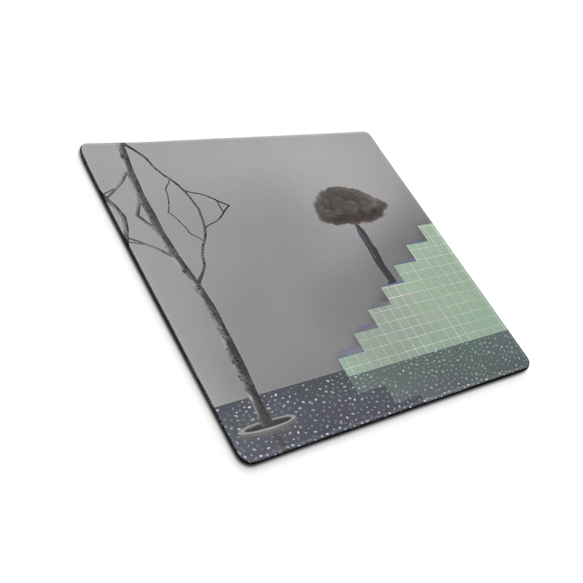 Gray Green Contemporary Mouse Pad - Mouse Pad Gray Green Home Office Moody Minimalist Office Decor Gaming Desk Mat