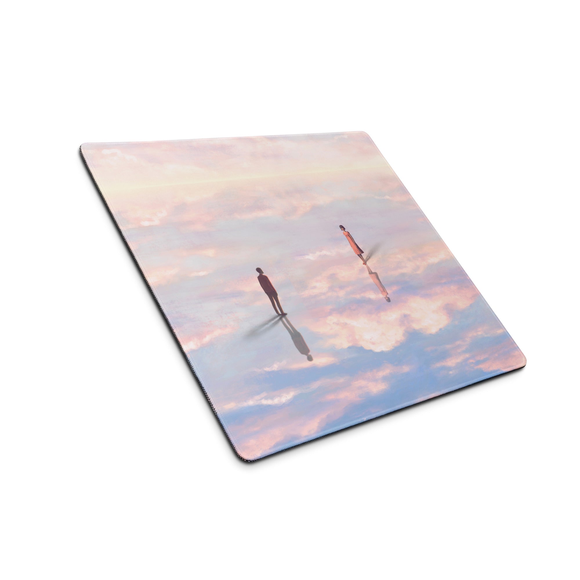 Pastel Sky Scene Mouse Pad For Desk Contemporary Art Style Soft Pink Blue Lavender Hues