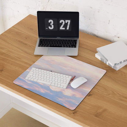 Pastel Sky Scene Mouse Pad For Desk Contemporary Art Style Soft Pink Blue Lavender Hues