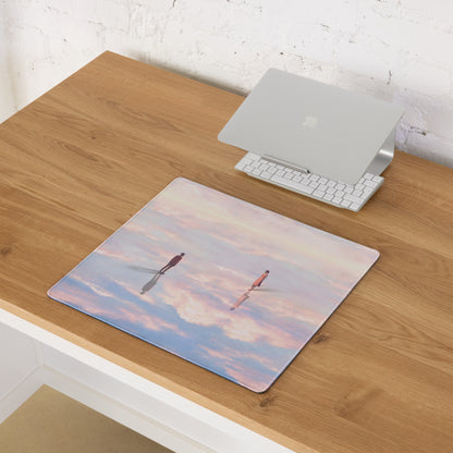 Pastel Sky Scene Mouse Pad For Desk Contemporary Art Style Soft Pink Blue Lavender Hues