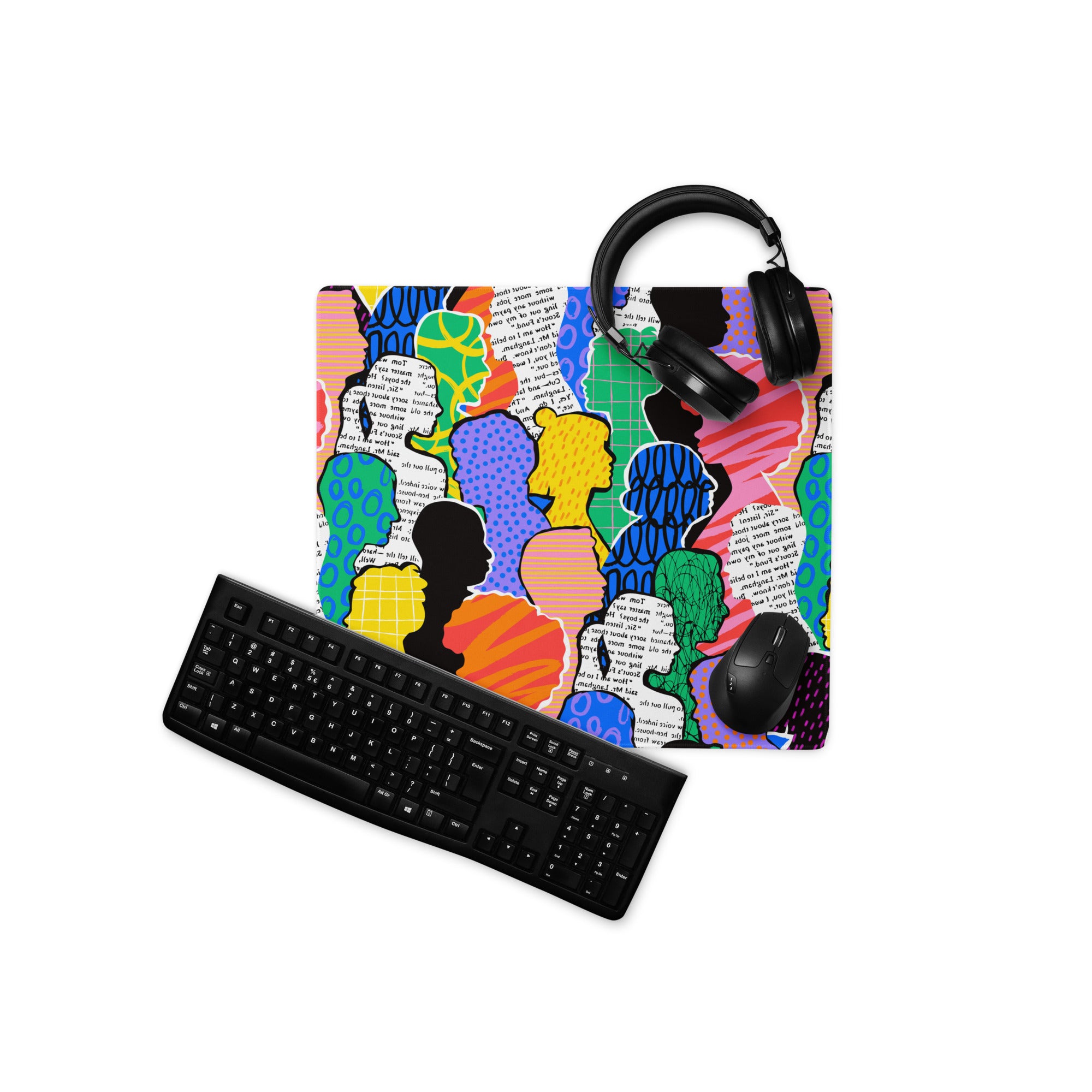 Contemporary Themed Mouse Pad Multicolor Rainbow Desk Decor Pop Art Style for Modern Workstations