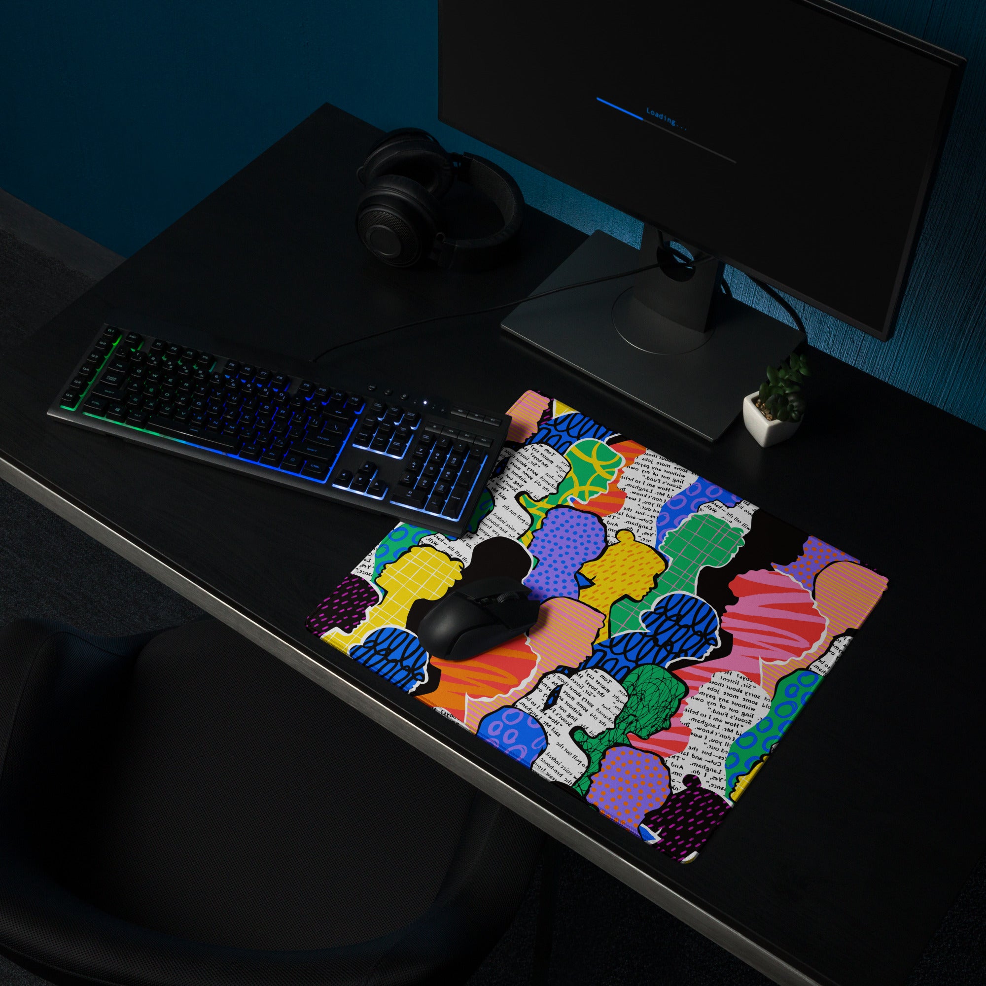 Contemporary Themed Mouse Pad Multicolor Rainbow Desk Decor Pop Art Style for Modern Workstations