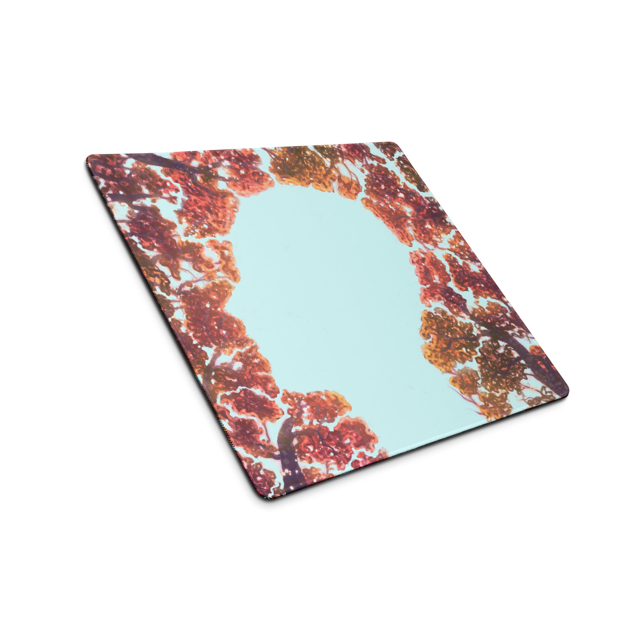 Autumn Tree Canopy Desk Pad - Autumn Tree Canopy Orange Red Leaves Sky Desk Pad Contemporary Art Cozy Mood Modern Decor Gaming Desk Pad Photographic