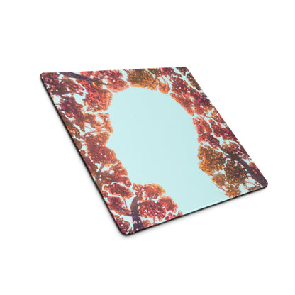 Autumn Tree Canopy Desk Pad - Autumn Tree Canopy Orange Red Leaves Sky Desk Pad Contemporary Art Cozy Mood Modern Decor Gaming Desk Pad Photographic