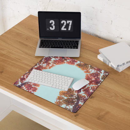 Autumn Tree Canopy Desk Pad - Autumn Tree Canopy Orange Red Leaves Sky Desk Pad Contemporary Art Cozy Mood Modern Decor Gaming Desk Pad Photographic