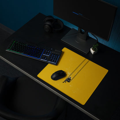 Yellow Contemporary Swing Artwork Mouse Pad For Desk, Modern Office Decor, 36x18 Or 18x16, Smooth Polyester Surface