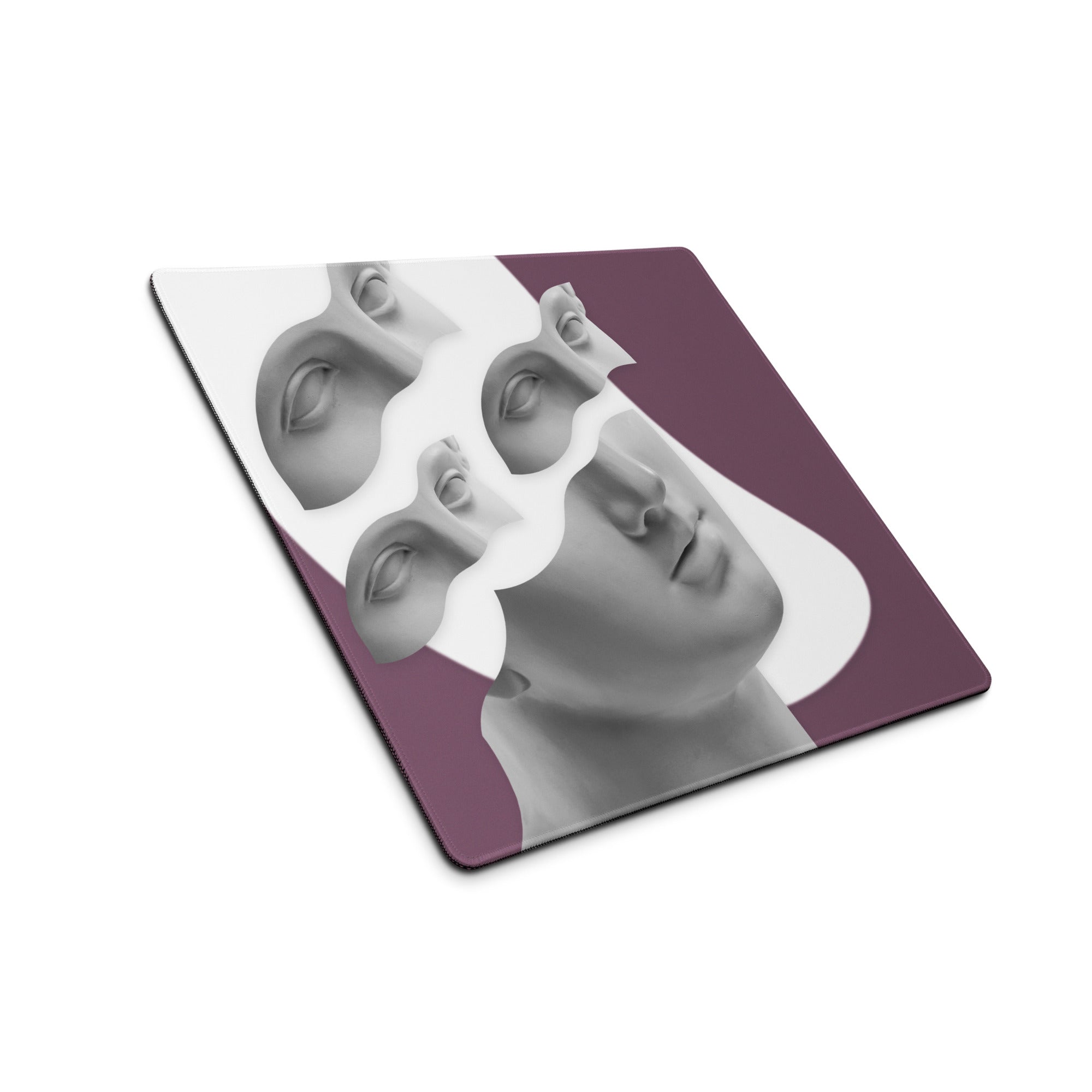 Purple Portrait Mosaic Oversized Mouse Pad For Gaming And Work Contemporary Art Style 36x18 Inches