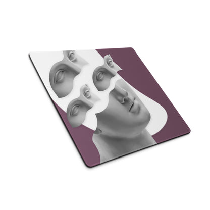 Purple Portrait Mosaic Oversized Mouse Pad For Gaming And Work Contemporary Art Style 36x18 Inches
