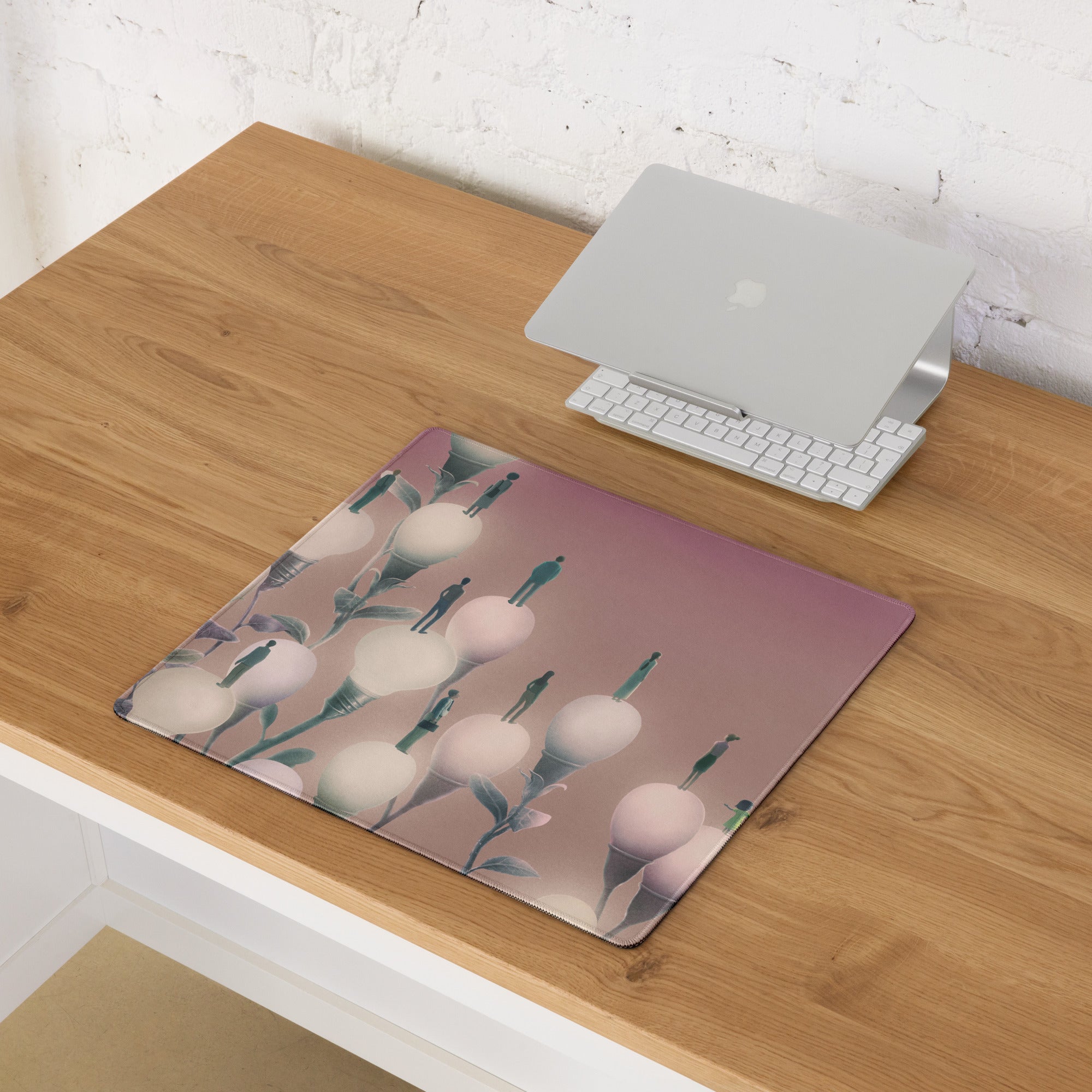 Pink Gradient Contemporary Mouse Pad 36x18 Large Desk Mat For Home Office And Gaming Modern Abstract Art