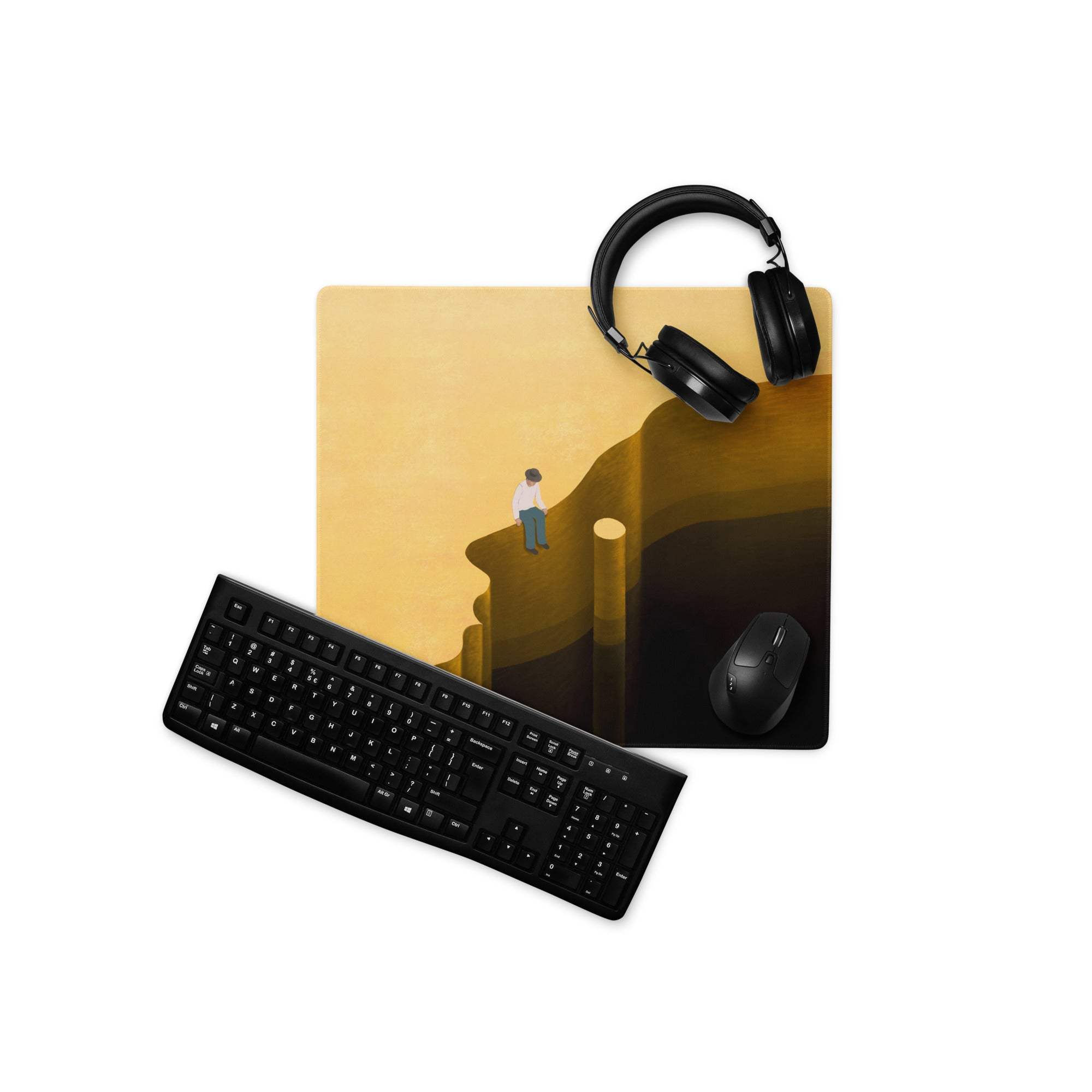 Mouse Pad Yellow Gradient Home Office Contemporary Desk Mood Modern Decor Art Print