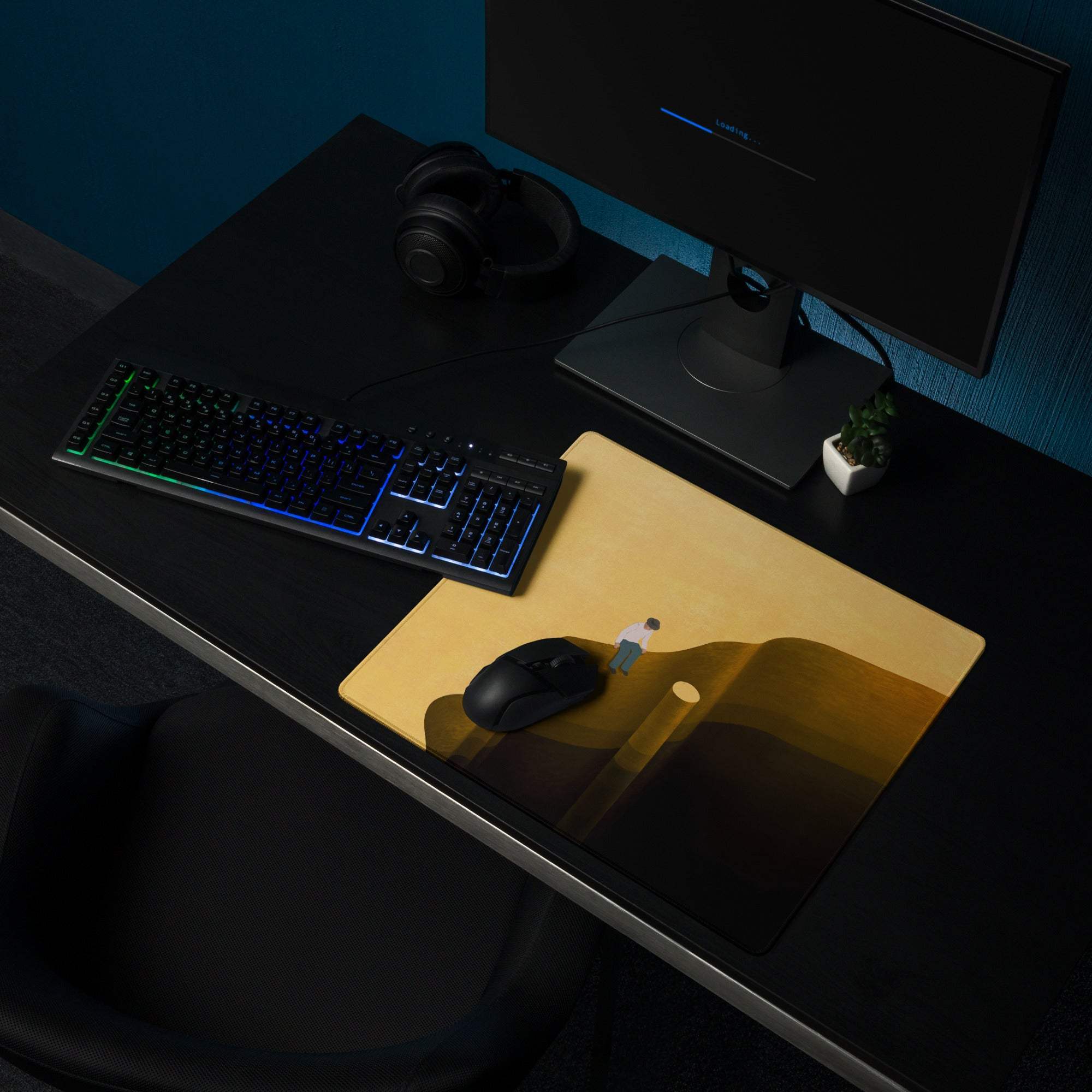 Mouse Pad Yellow Gradient Home Office Contemporary Desk Mood Modern Decor Art Print