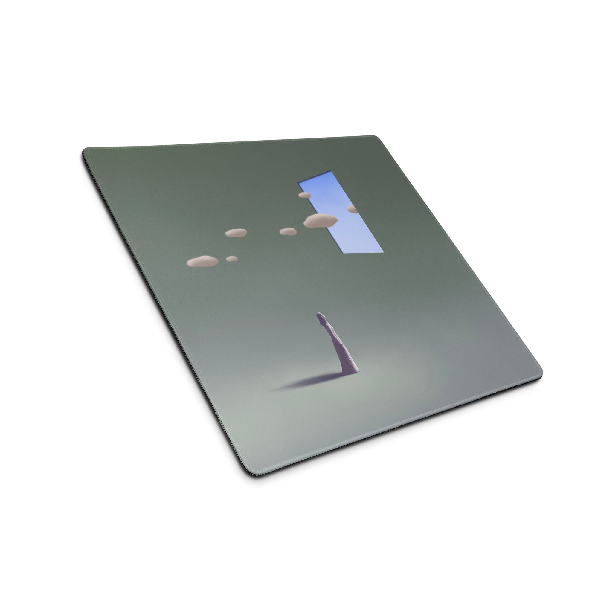 Teal Gradient Surreal Gaming Desk Pad - Mouse Pad Teal Gradient Desk Setup Dreamy Mood Minimal Office Large 36x18