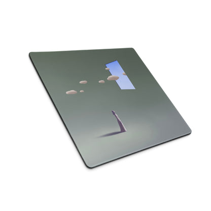 Teal Gradient Surreal Gaming Desk Pad - Mouse Pad Teal Gradient Desk Setup Dreamy Mood Minimal Office Large 36x18