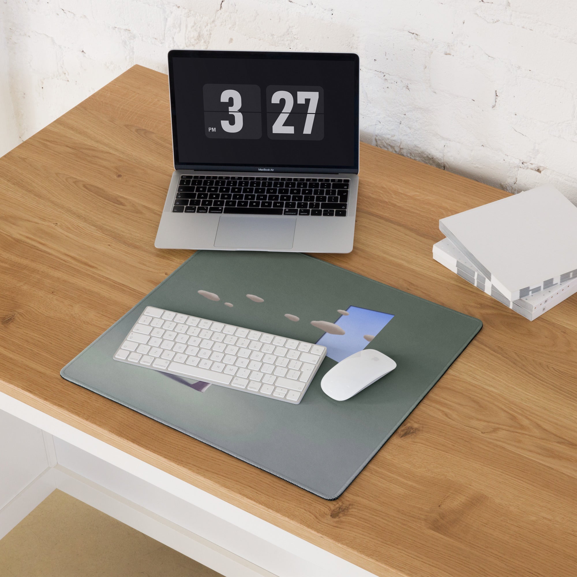 Teal Gradient Surreal Gaming Desk Pad - Mouse Pad Teal Gradient Desk Setup Dreamy Mood Minimal Office Large 36x18