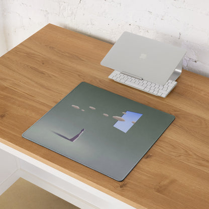 Teal Gradient Surreal Gaming Desk Pad - Mouse Pad Teal Gradient Desk Setup Dreamy Mood Minimal Office Large 36x18