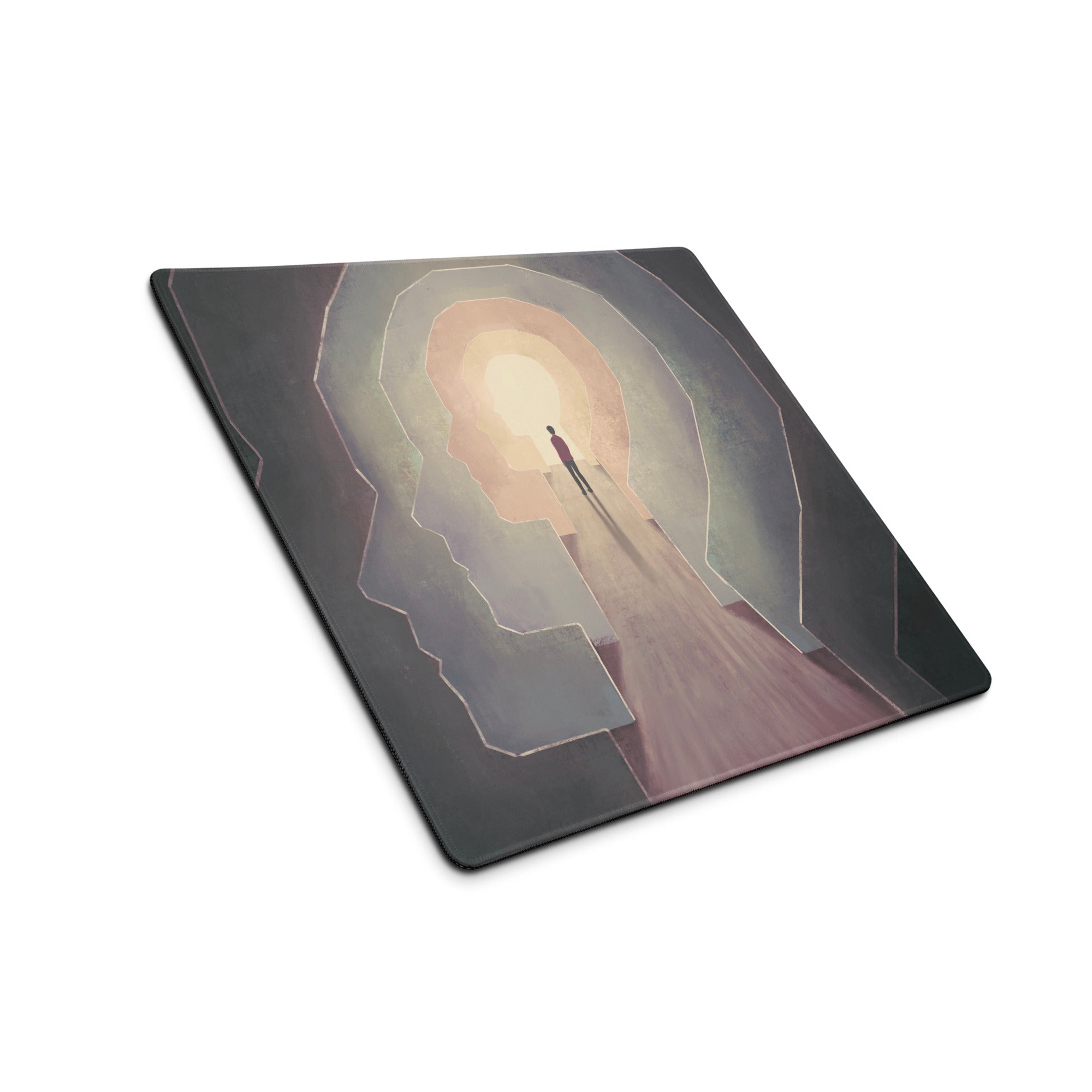Mouse Pad 36x18 Inches Muted Purple Pink Beige For Desk Setup Modern Contemporary Geometric Hexagon Art