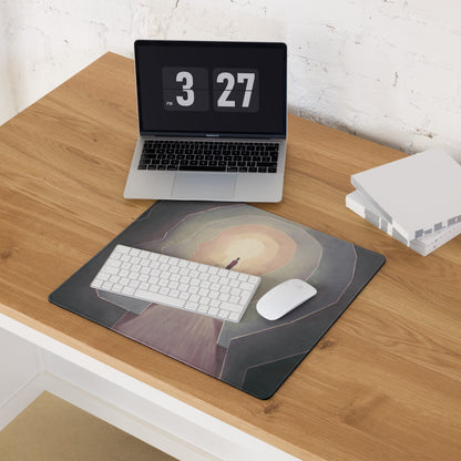 Mouse Pad 36x18 Inches Muted Purple Pink Beige For Desk Setup Modern Contemporary Geometric Hexagon Art