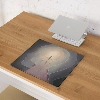 Mouse Pad 36x18 Inches Muted Purple Pink Beige For Desk Setup Modern Contemporary Geometric Hexagon Art