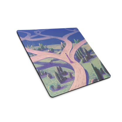 Oversized Gaming Mouse Pad 36x18 Inches Blue Purple Dreamy Abstract Landscape For Modern Home Office Decor Digital Art