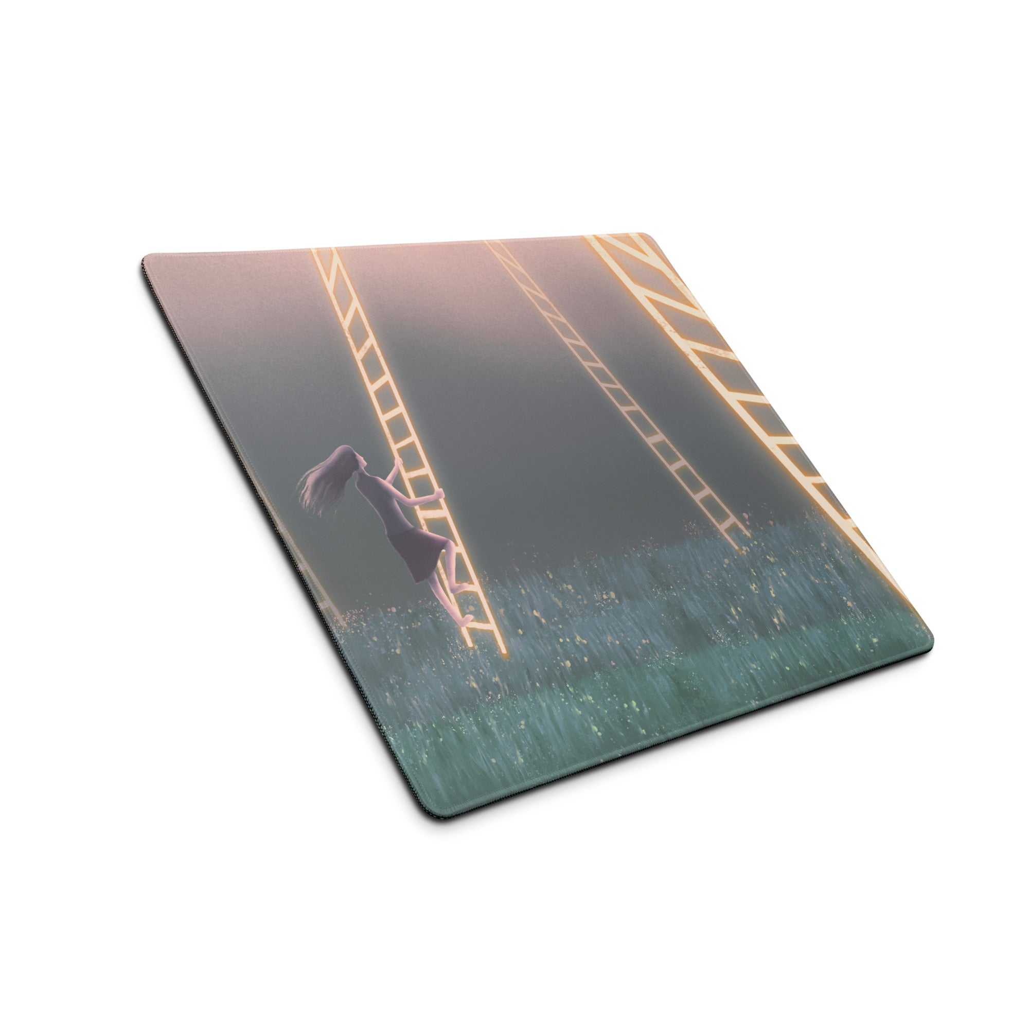 Contemporary Themed Mouse Pad Sunset Peach Teal Film Strip Art For Desk Modern Office Decor