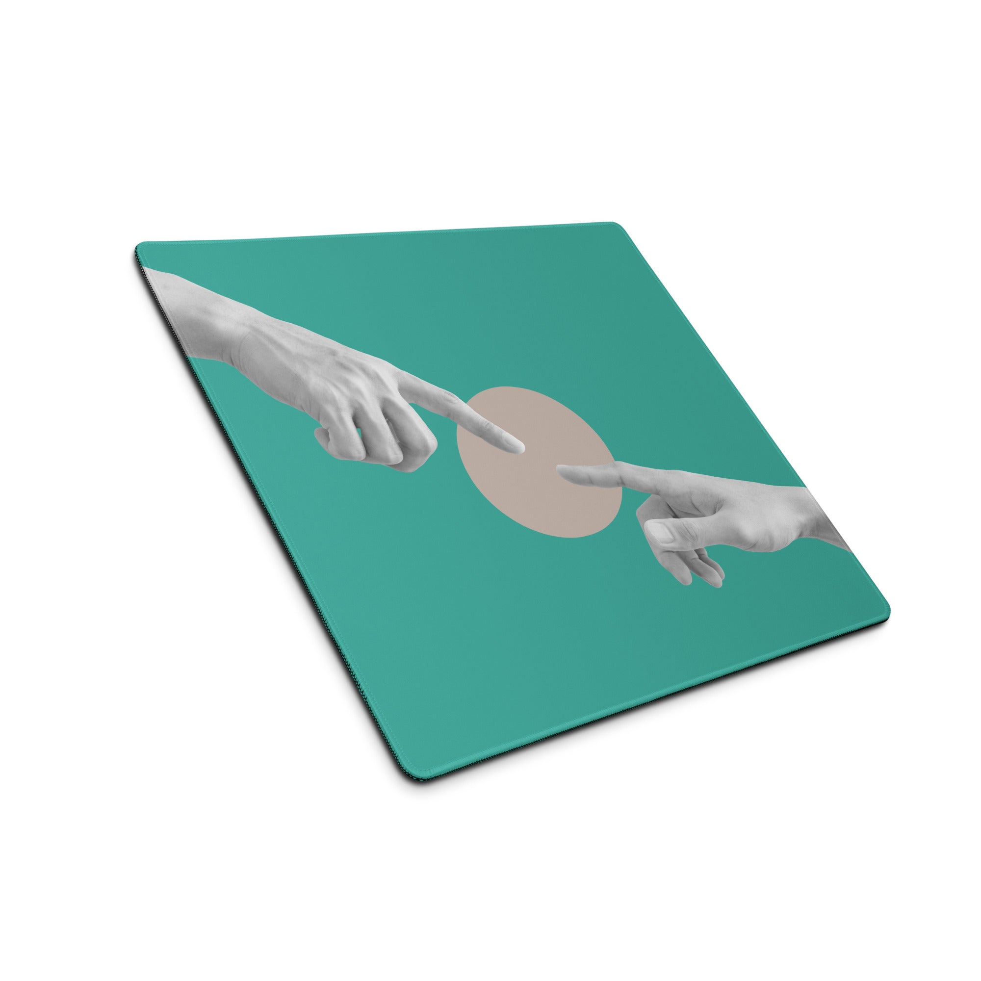 Teal Hands Artwork Mouse Pad For Office Desk Contemporary Style Large 36 By 18 Inch Or 18 By 16 Inch