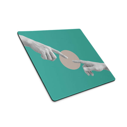 Teal Hands Artwork Mouse Pad For Office Desk Contemporary Style Large 36 By 18 Inch Or 18 By 16 Inch