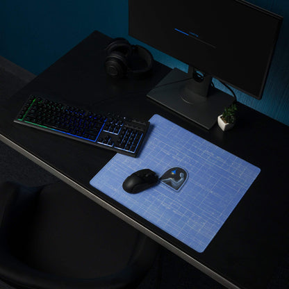 Blue Grid Mouse Pad For Desk And Workspace, Contemporary Minimalist Office Mat For Gaming And Productivity Matte Surface